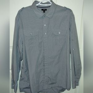 Men's Gray XL long sleeve button up